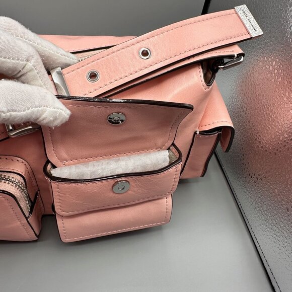 Michael Kors Dakota Medium Pocket Shoulder Crossbody Smokey Rose Leather NWT - Picture 7 of 16